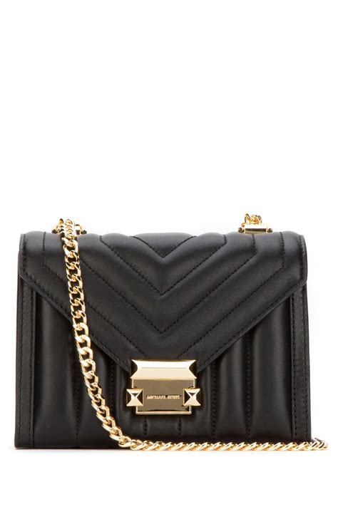 michael kors whitney small quilted leather convertible shoulder bag black|whitney medium quilted shoulder bag.